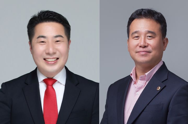 제12대 충북도의회 4기 예산결산특별위원회 김종필(왼쪽) 위원장과 윤리특별위원회 김성대 위원장. (사진=충북도의회 제공) *재판매 및 DB 금지