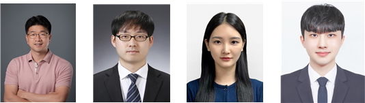 포항공대(POSTECH) 화학공학과 정대성 교수팀과 한양대 유기나노공학과 정인환 교수팀이 고성능 유기 광검출기(UV-OPD)를 개발했다. 사진은 정대성 교수, 정인환 교수, 박재희 박사과정생, 표원준 박사과정생. (사진=한양대 제공) *재판매 및 DB 금지