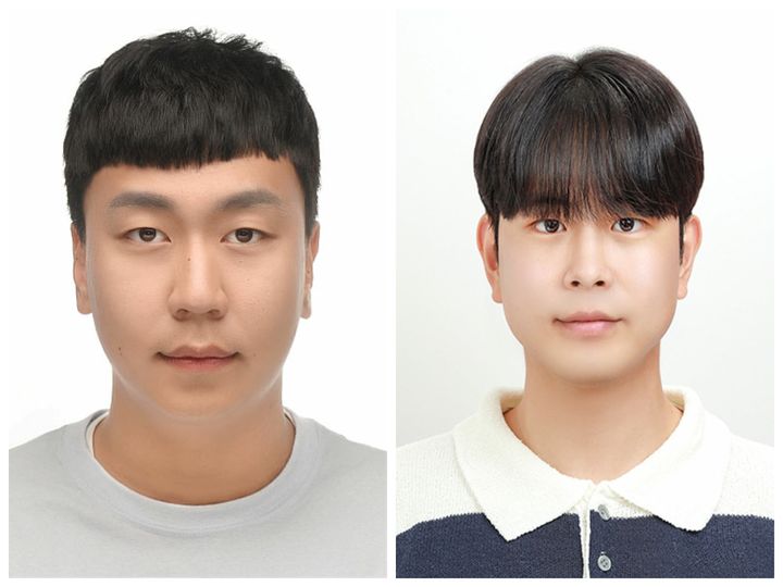 [대전=뉴시스] 왼쪽부터 국립한밭대 창의융합학과 성백상 박사과정생과 이주호 석사과정생.(사진=국립한밭대 제공) *재판매 및 DB 금지