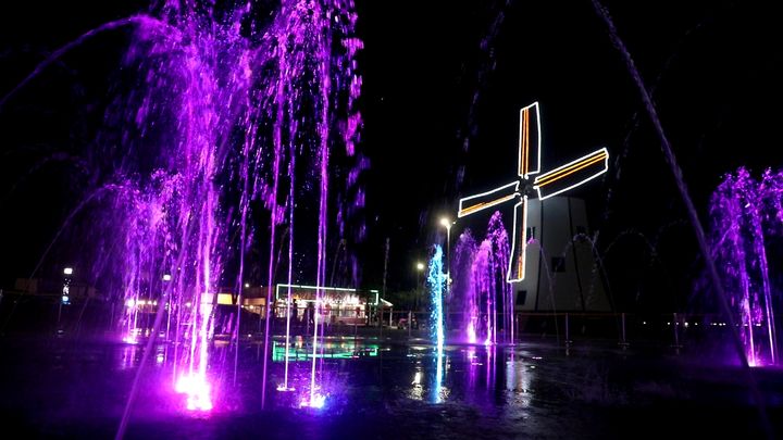 [서천=뉴시스] 서천군 춘장대해수욕장 음악분수. *재판매 및 DB 금지