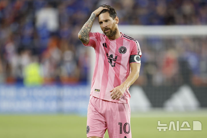 [신시내티=AP/뉴시스] 미국 프로축구 메이저리그사커(MLS) 인터 마이애미의 리오넬 메시. 2025.07.17.