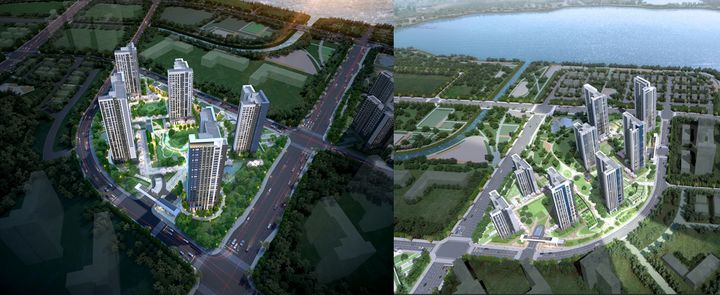 [서울=뉴시스] 동부건설이 아파트 단지를 조성하는 의왕·군포·안산 S1‑1·S1‑3블록 조감도. 2025.07.17. (자료=동부건설 제공) photo@newsis.com  *재판매 및 DB 금지