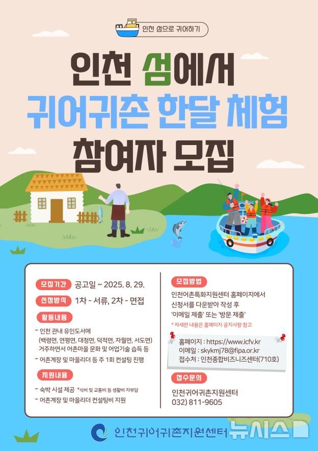 [서울=뉴시스] 인천 섬으로 귀어하기 프로그램 공모 포스터.