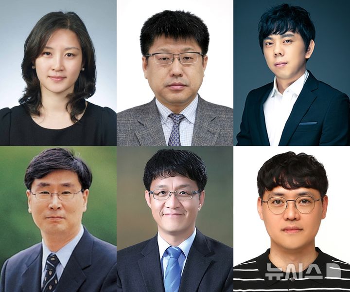 [용인=뉴시스]왼쪽 첫째 줄부터 김미옥·노상철·송영석·지성철·최종무·한규동 교수(사진=단국대 제공)2025.07.17.photo@newsis.com