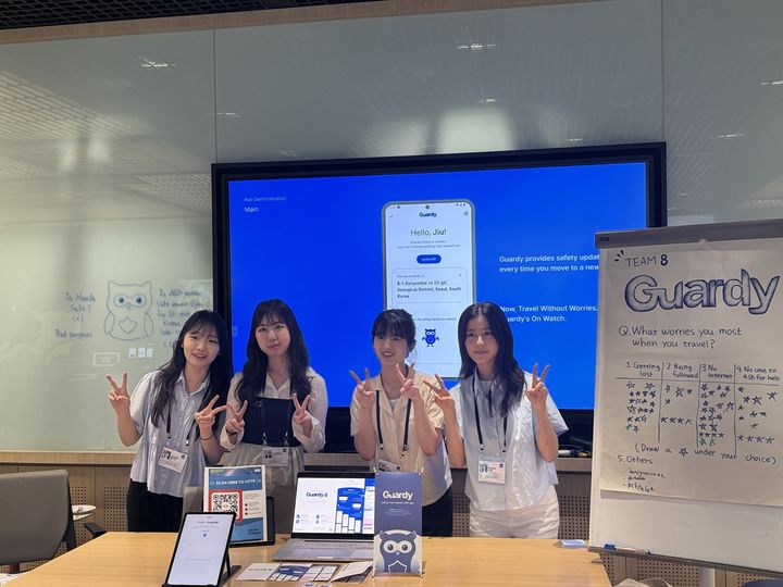 고려대 (왼쪽부터) 문유빈(디자인조형 23), 조혜원(스마트보안 23), 백지우(컴퓨터 23), 김보민(컴퓨터 23) 학생. (사진=고려대 제공) *재판매 및 DB 금지