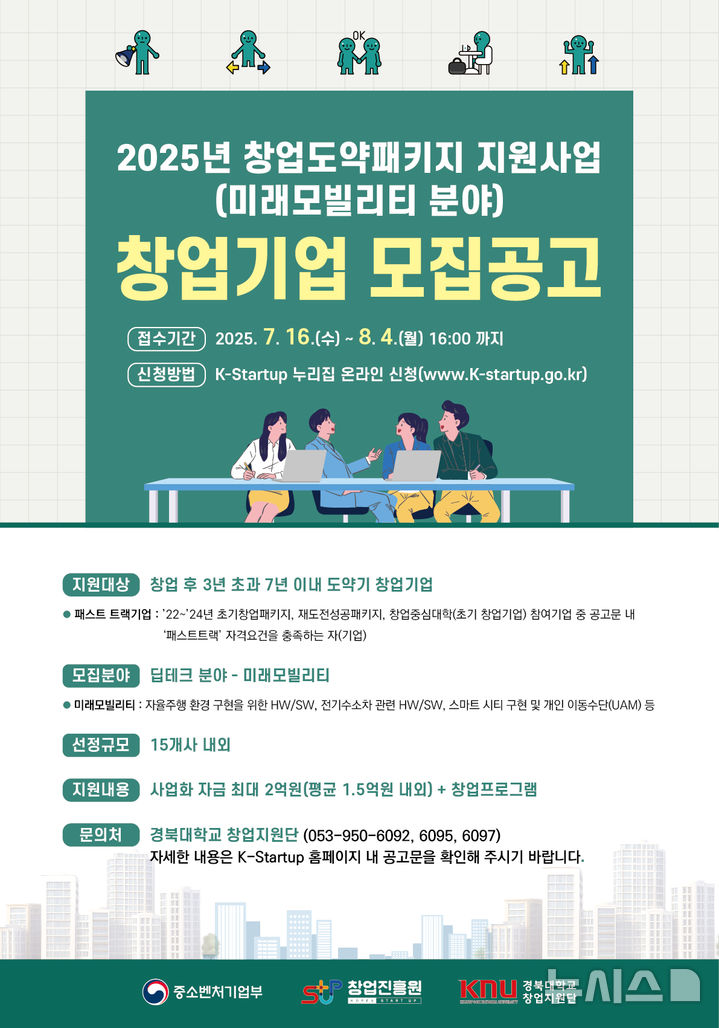 [대구=뉴시스]경북대 창업도약패키지 지원사업 미래모빌리티 분야 모집(사진=경북대 제공) photo@newsis.com *재판매 및 DB 금지