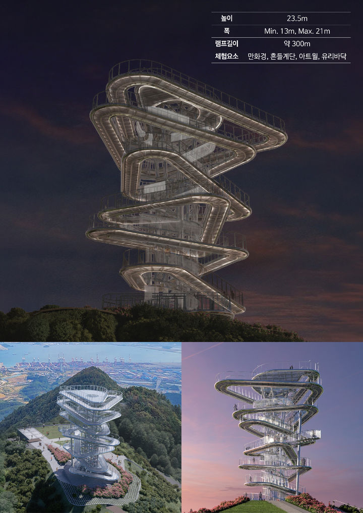 [광양=뉴시스] 전남 광양시와 포스코가 추진중인 구봉산 체험형 조형물 조감도. (사진=광양시 제공) 2025.07.17. photo@newsis.com *재판매 및 DB 금지