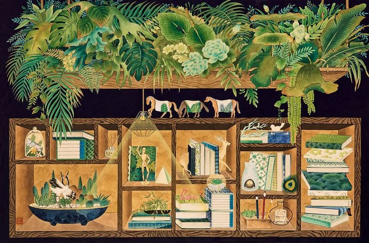 박은주, '숲의 서재', color on Korean papaer, 99×150cm, 2020 *재판매 및 DB 금지