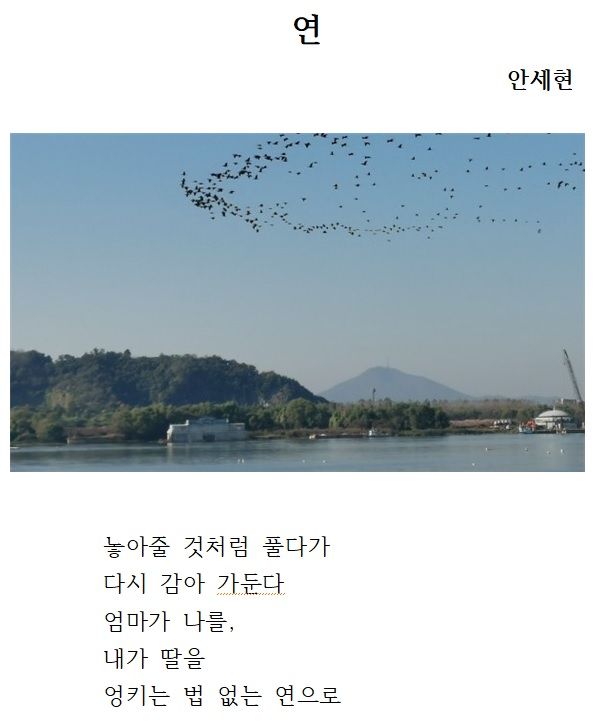 제6회 오장환 디카시 신인문학상 수상작 안세현씨의 ‘연(緣)’ *재판매 및 DB 금지