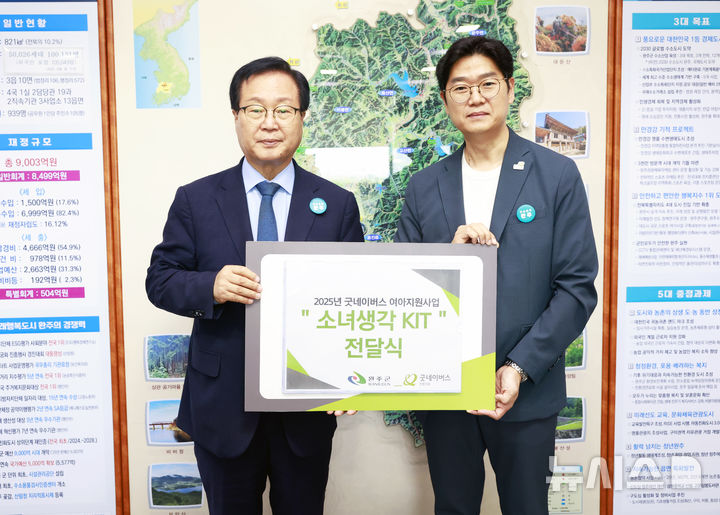 [완주=뉴시스] 18일 완주군청에서 진행된 완주군 내 아동시설 여성청소년을 위한 위생용품 전달식 모습. *재판매 및 DB 금지