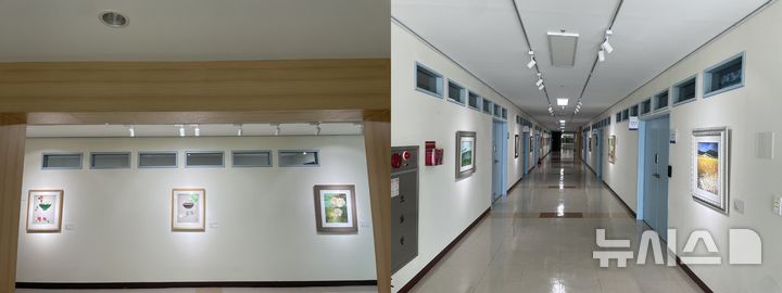 [남원=뉴시스] 남원 소재 전북도 인재개발원 청사 2층 복도에 마련된 '복도갤러리' 모습. *재판매 및 DB 금지