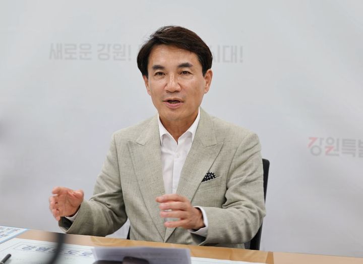 [춘천=뉴시스] 21일 김진태 강원특별자치도지사(사진)는 오는 8월 중 개최가 예상되는 기획재정부 재정사업평가위원회 개최를 앞두고, 정부에 태백·삼척 조기 폐광지역 경제진흥사업의 예비타당성조사 통과를 강력하게 촉구했다. 강원특별자치도 제공. *재판매 및 DB 금지