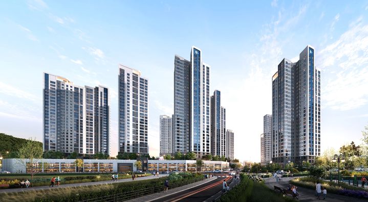 [서울=뉴시스] 부산 명장2구역 재개발 정비사업 투시도. (사진=두산건설 제공) 2025.07.21. photo@newsis.com *재판매 및 DB 금지