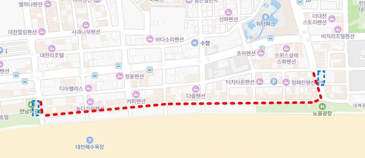 [보령=뉴시스] 보령시 대천해수욕장 '차 없는 거리' 지정 구간. (사진=보령시청 제공)&nbsp; *재판매 및 DB 금지