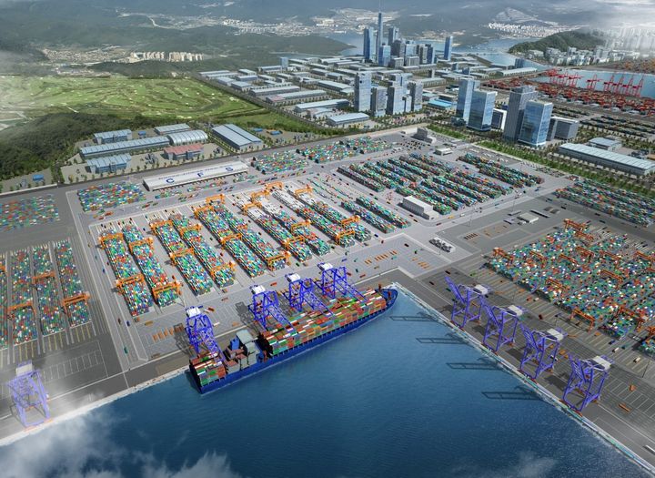 부산항 진해신항 컨테이너부두 1-1단계(2공구) 축조공사 조감도. (사진=태영건설 제공) *재판매 및 DB 금지