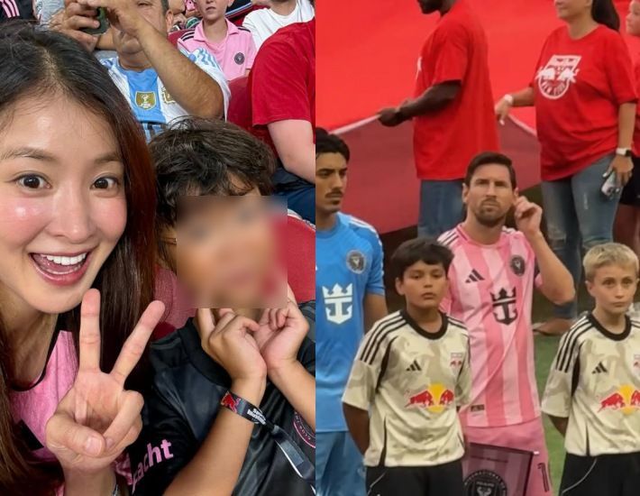 [서울=뉴시스] 이시영과 아들(왼쪽), 리오넬 메시. (사진=이시영 인스타그램 캡처) 2025.07.22. photo@newsis.com&nbsp; *재판매 및 DB 금지