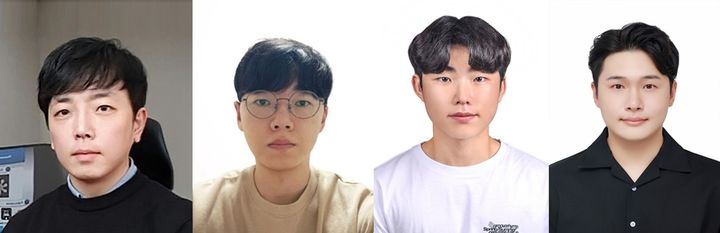 [울산=뉴시스] 구미현 기자 =UNIST 연구진. 사진 왼쪽부터 정훈의 교수, 이희진 연구원(제1저자), 강동관 연구원(제1저자), 강정화 연구원 photo@newsis.com *재판매 및 DB 금지