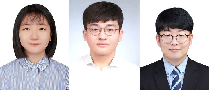 [인천=뉴시스] 인하대 CGXR@INHA 연구팀 소속 노민경(왼쪽부터) 디자인테크놀로지학과 학생, 박태준 컴퓨터공학과 학생, 지도교수인 김종현 소프트웨어융합대학 교수. (사진=인하대 제공) 2025.07.22. photo@newsis.com  *재판매 및 DB 금지