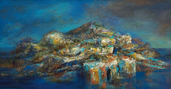 섬 (Showering Gaia) 2002 Oil on canvas 86 x 43 cm *재판매 및 DB 금지