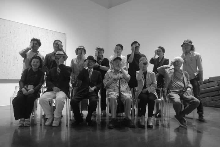 갤러리 끼 기획전 '안녕하세요, 노준의입니다' 개막식에 참석한 노준의 관장, 김종규 한국박물관협회 명예회장, 김언호 한길사 이사장, 이명옥 사비나미술관 관장 등이 참석했다. *재판매 및 DB 금지