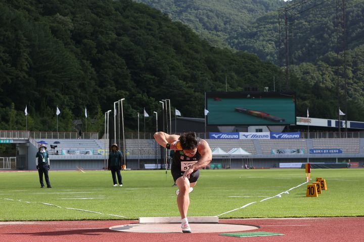 [서울=뉴시스] 육상 포환던지기 박시훈. (사진=대한육상연맹 제공) *재판매 및 DB 금지