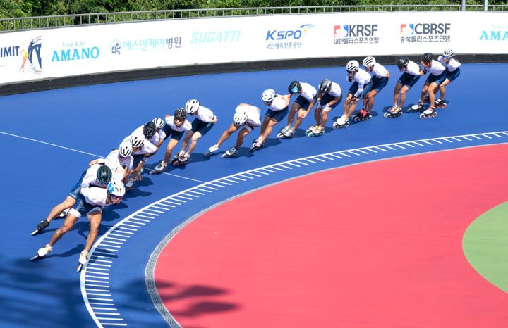 몸 푸는 아시아 롤러스케이팅 선수들 *재판매 및 DB 금지