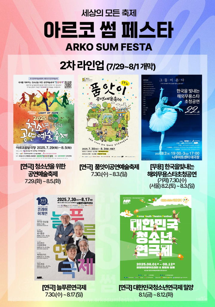 2025 아르코썸페스타 2차 라인업. (한국문화예술위원회 제공) *재판매 및 DB 금지