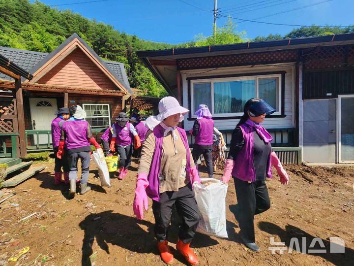 사천시, 폭우 피해 입은 산청에서 복구활동