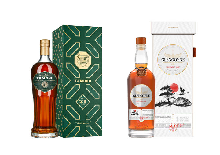 [서울=뉴시스] 롯데칠성음료 신제품 탐두 21년(왼쪽)과 글렌고인 미즈나라 오크. (사진=롯데칠성음료 제공) *재판매 및 DB 금지