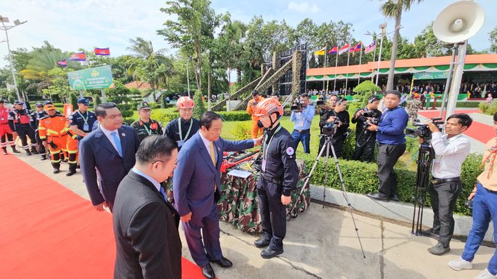 [서울=뉴시스] 대한민국 해외긴급구호대(KDRT) 국제구조팀이 지난 22일부터 24일까지 캄보디아 프놈펜에서 열린 '아세안 재난대응훈련 2025(ARDEX-25)'에 주최측 초청으로 참가했다. (사진=코이카 제공) 2025.07.23 *재판매 및 DB 금지