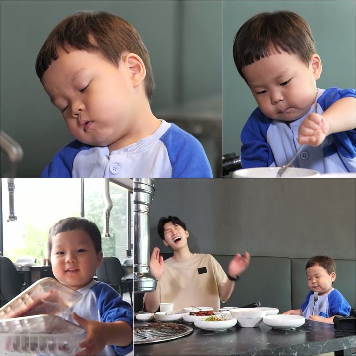 [서울=뉴시스] 전 펜싱 국가대표 선수 김준호 둘째 아들 정우가 오후 8시 30분 방송하는 KBS 2TV 예능 프로그램 '슈퍼맨이 돌아왔다'에서 소고기 먹방을 선보인다. (사진=KBS 2TV '슈퍼맨이 돌아왔다' 제공) 2025.07.23. photo@newsis.com *재판매 및 DB 금지