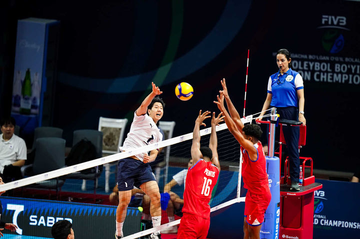 [서울=뉴시스]한국 U-19 남자배구, 세계선수권 첫판 승리. (사진=FIVB 홈페이지 캡처) 2025.02.01. photo@newsis.com *재판매 및 DB 금지