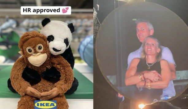 [서울=뉴시스] 최근 콜드플레이 콘서트에서 포착된 미국 IT기업 '아스트로노머' 임원들의 불륜 장면이 온라인상에서 밈(meme)으로 번지자, 이를 패러디해 마케팅에 활용하는 기업들까지 등장했다. 사진=이케아 인스타그램, 엑스 갈무리) 2025.07.25 *재판매 및 DB 금지