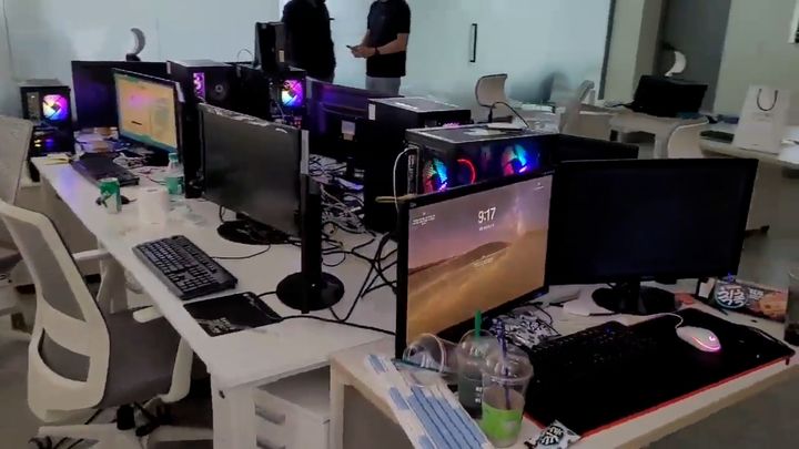 투자리딩 사기 조직 사무실 모습. (사진=경기남부경찰청 제공) *재판매 및 DB 금지