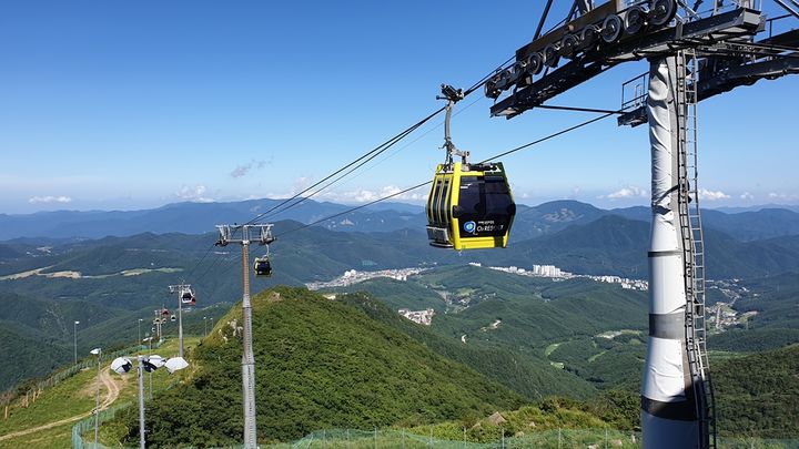 오투리조트 스키하우스~함백산 정상휴게소까지 운행하는 오투리조트 관광곤도라.(사진=오투리조트 제공) *재판매 및 DB 금지