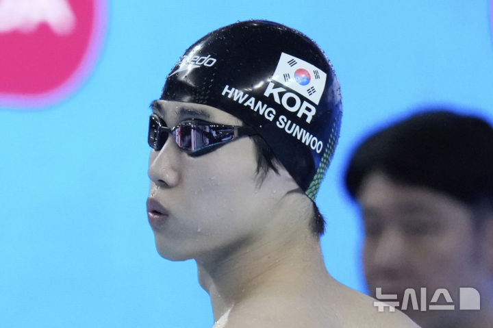 [싱가포르=AP/뉴시스] 수영 황선우. 2025.07.28.