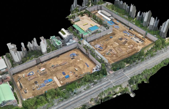 드론 플랫폼으로 제작된 '아크로 드 서초' 현장 전경. (사진=DL이앤씨 제공) *재판매 및 DB 금지