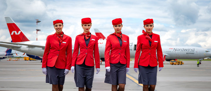 [서울=뉴시스] 러시아 노드윈드항공 승무원. (사진=노드윈드 홈페이지 캡쳐) 2025.07.28. photo@newsis.com *재판매 및 DB 금지