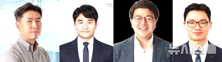 [포항=뉴시스] 송종욱 기자 = 포스텍 신소재공학과·친환경소재대학원 김용태 교수 연구팀이 800℃가 넘는 불가마 대신 300℃ 오븐만으로 수소 생산 효율을 6배 높인 혁신 기술을 개발했다. 사진 왼쪽부터 포스텍의 김 교수와 정상문 박사, 서울대 신소재공학과 손준우 교수, 포스텍 신소재공학과 김영광 박사. (사진=포스텍 제공) 2025.07.29. photo@newsis.com