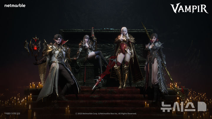 [서울=뉴시스] 넷마블의 뱀파이어 콘셉트 다중접속역할수행게임(MMORPG) '뱀피르'가 다음 달 26일 출시한다고 29일 밝혔다. 2025.07.29. (사진=넷마블 제공)