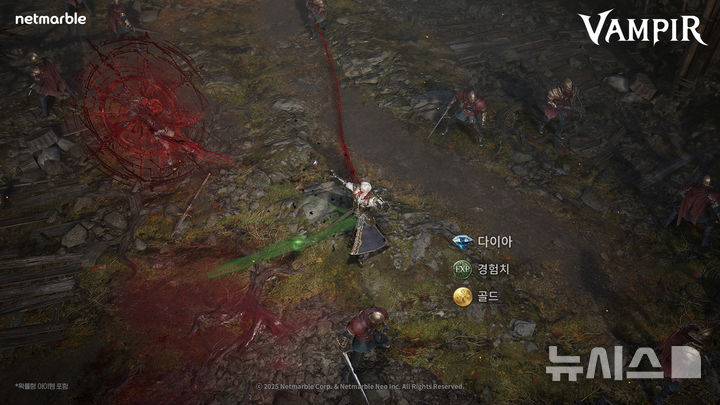 [서울=뉴시스] 넷마블의 뱀파이어 콘셉트 다중접속역할수행게임(MMORPG) '뱀피르'가 다음 달 26일 출시한다고 29일 밝혔다. 사진은 '뱀피르' 스틸컷. 이용자들은 매달 일정량의 다이아를 필드 플레이만으로 획득할 수 있고 해당 재화를 활용해 상점에서 다양한 패키지를 구매할 수 있다. 2025.07.29. (사진=넷마블 제공)