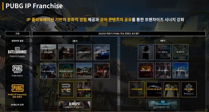 [서울=뉴시스] 크래프톤 '펍지: 배틀그라운드' 하반기 서비스 계획 (사진=크래프톤 실적 보고서 캡처) *재판매 및 DB 금지