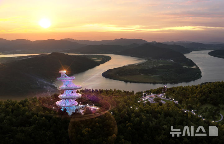 [나주=뉴시스] 이창우 기자=전남 나주시가 영산강 느러지 한반도 지형을 전망할 수 있는 새로운 전망대를 동강면 곡천리 일원에 조성한다. (조감도=나주시 제공) 2025.07.29. photo@newsis.com *재판매 및 DB 금지