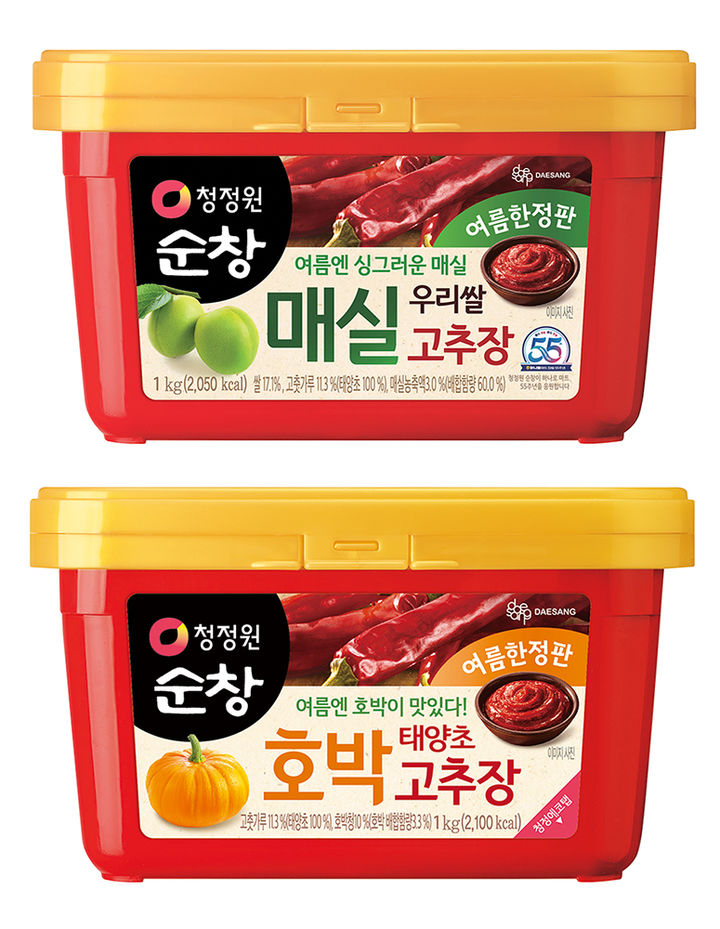 [서울=뉴시스] 대상 청정원 여름 한정 고추장 2종. (사진=대상 제공) *재판매 및 DB 금지