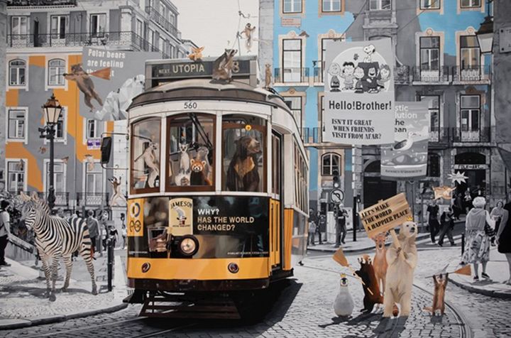 정성준, <행복한 세상을 만드는 법>, 2025 캔버스에 유채, 130×200cm *재판매 및 DB 금지