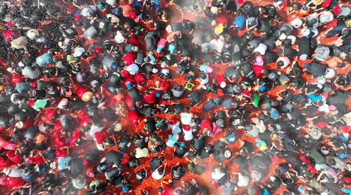 [화천=뉴시스] 강원전역에 발령된 폭염 경보·주의보 지속되는 가운데 30일 화천군은 안전한 화천토마토축제 운영을 위한 대책 마련에 나선다고 밝혔다. 사진은 지난해 토마토축제장 모습. 화천군 제공. *재판매 및 DB 금지