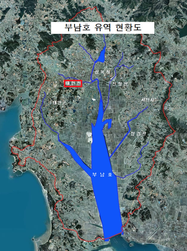 [홍성=뉴시스] 부남호 유역 현황도. (사진=충남도 제공) 2025.07.30. photo@newsis.com *재판매 및 DB 금지