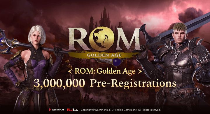 [서울=뉴시스] 위메이드는 자사 블록체인 게임 플랫폼 '위믹스 플레이'에 서비스할 레드랩게임즈 웹3 게임 '롬: 골든 에이지'가 사전예약 수 300만을 돌파했다고 30일 밝혔다. (사진=위메이드 제공) *재판매 및 DB 금지