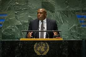 [서울=뉴시스]데이비드 라미 영국 외무장관이 유엔 본부에서 28~29일(현지시각) 열린 "팔레스타인 문제의 평화적 해결과 2국가 해법 실행을 위한 국제회의"에 참석해 연설하고 있다. 라미 장관이 29일 기자들에게 이스라엘의 2국가 해법 반대는 도덕적, 전략적 오류라고 강조했다. (출처=아랍 뉴스) 2025.7.31. *재판매 및 DB 금지