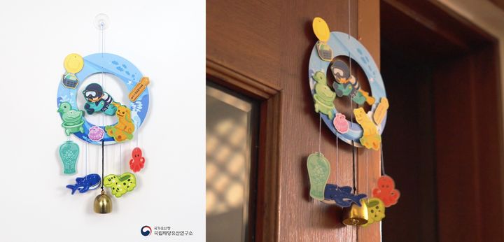 [서울=뉴시스] 수중발굴 도어벨 완성 모습(왼), 연출 모습(오) (사진 = 국가유산청 제공) 2025.07.31. photo@newsis.com *재판매 및 DB 금지